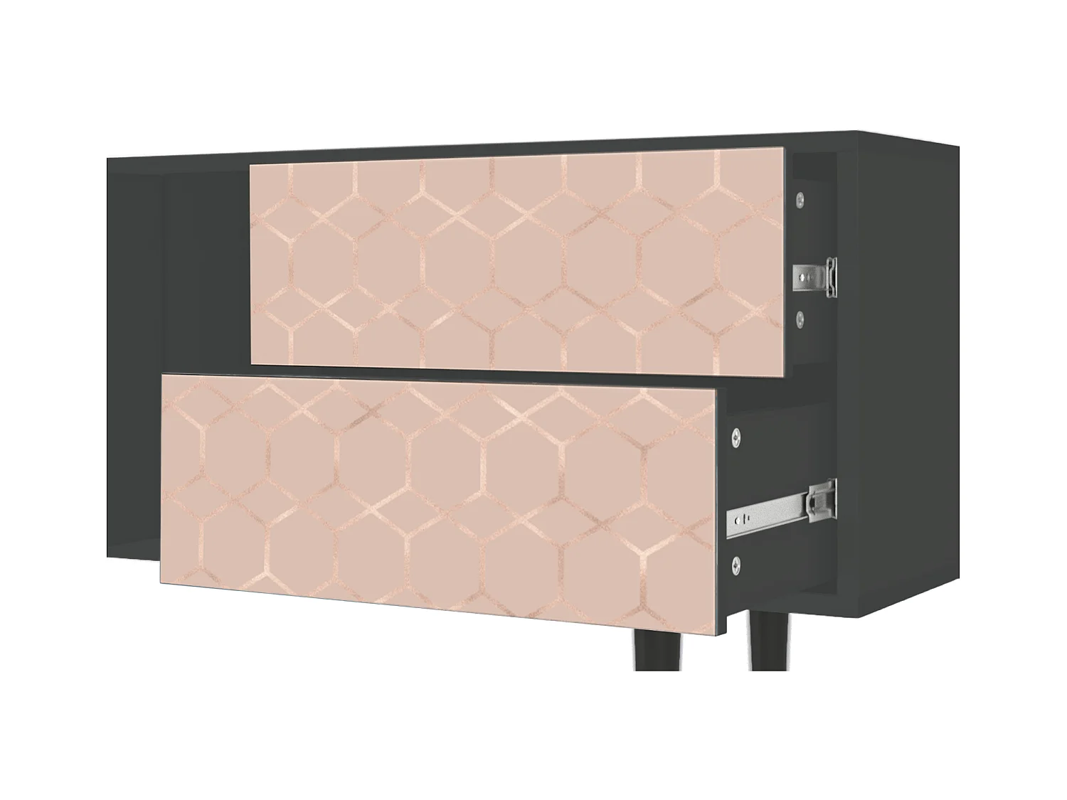 Meuble TV - 170х69х48 cm - T1 - Rose Honeycomb, Anthracite