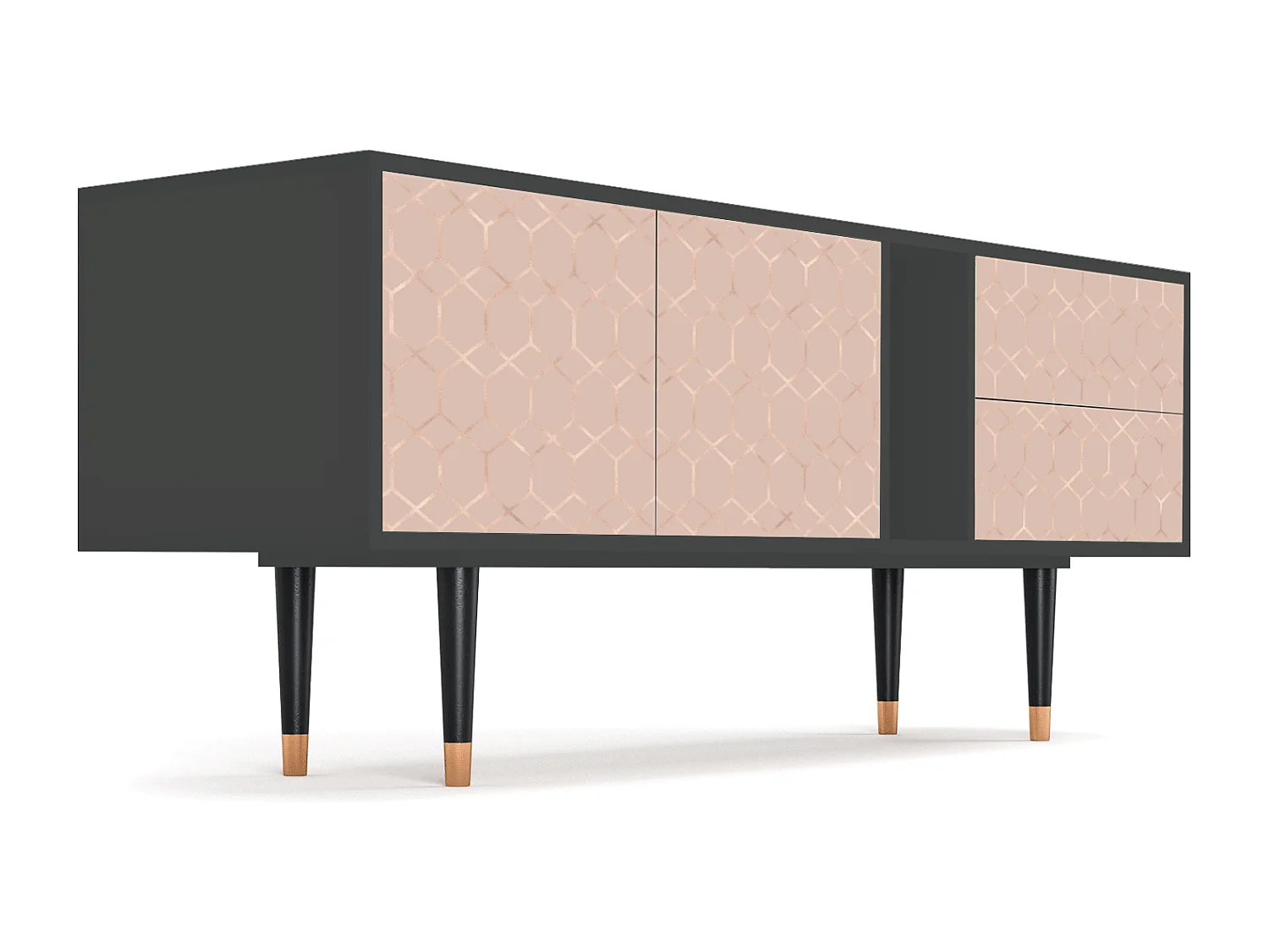 Meuble TV - 170х69х48 cm - T1 - Rose Honeycomb, Anthracite