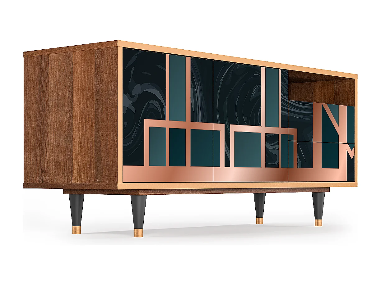 Meuble TV - 125х56х41 cm - T7 - Emerald Metro, Noyer