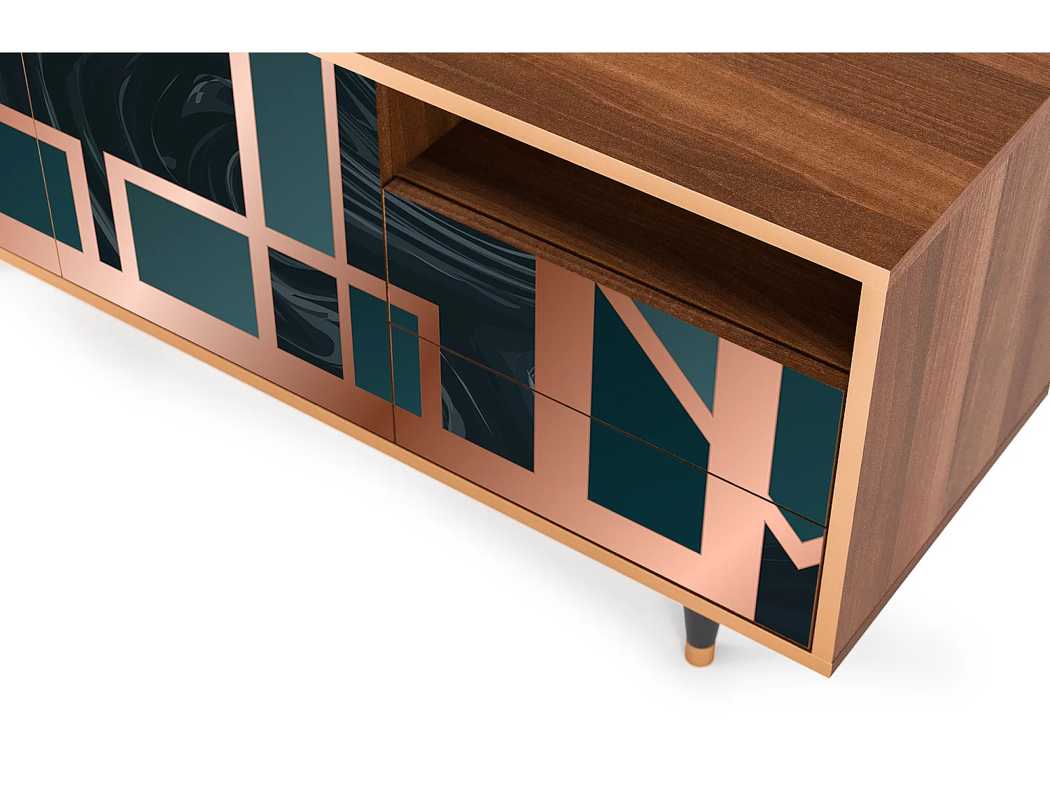 Meuble TV - 125х56х41 cm - T7 - Emerald Metro, Noyer