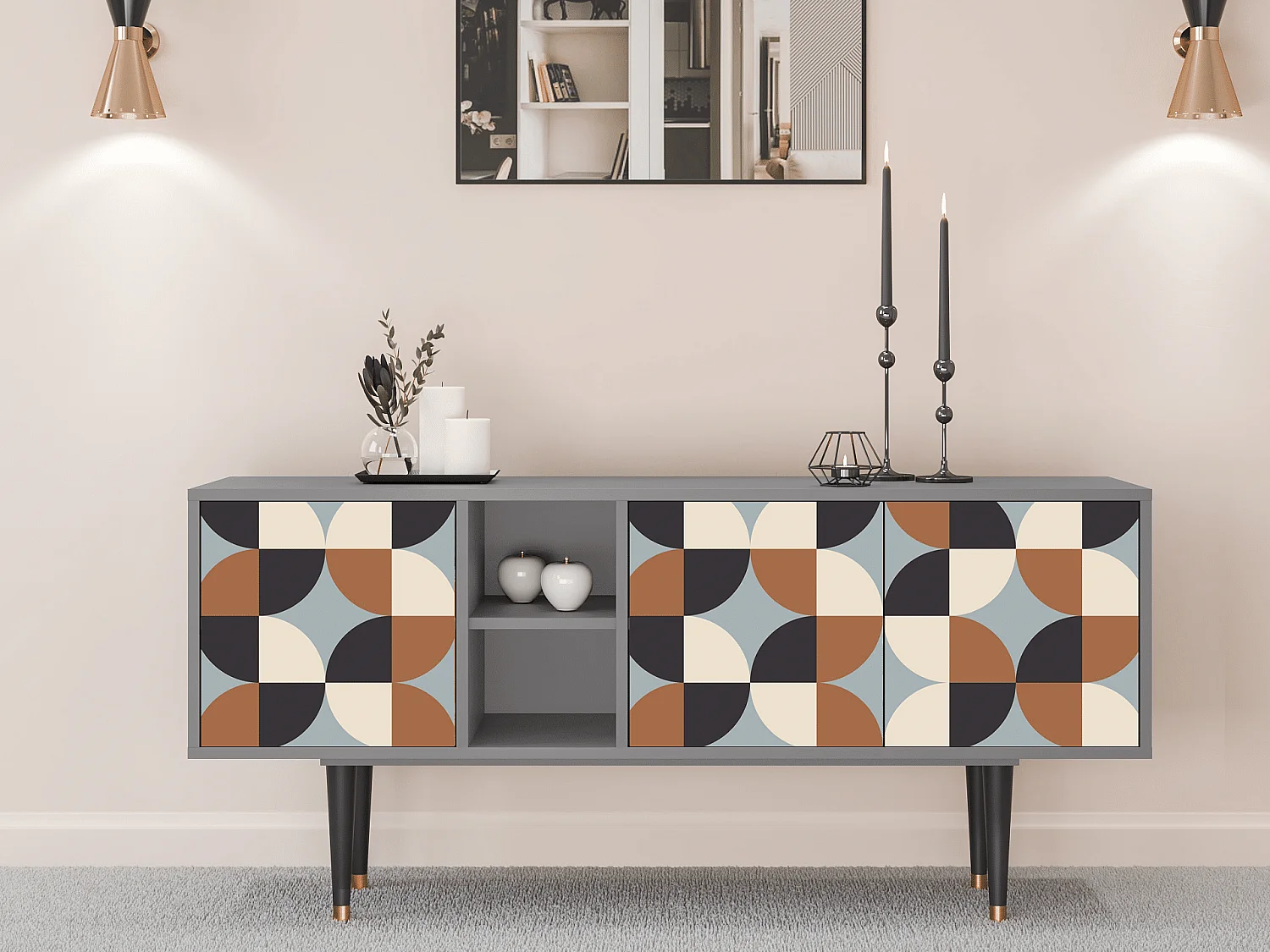 TV-meubel - 150х69х41 cm - T5 - Brown Sensation, Grijs