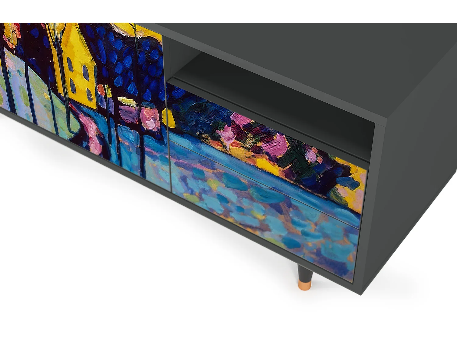 Mobile TV - 125х56х41 cm - T7 - Winter Landscape, Antracite