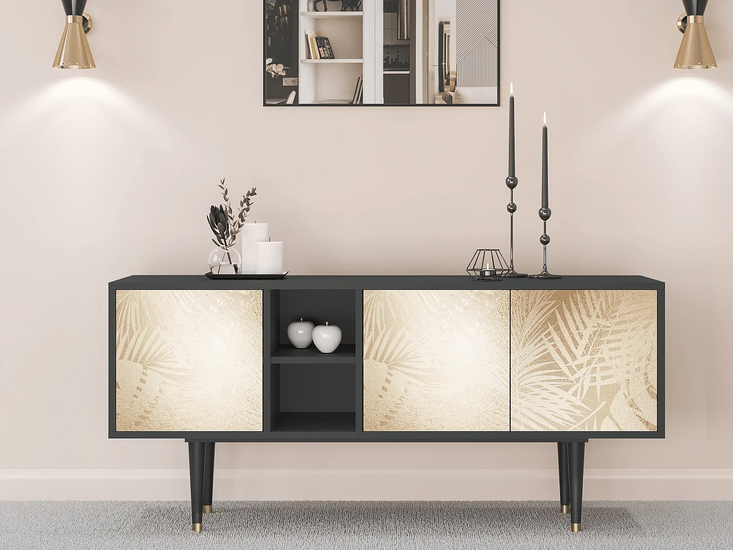 Meuble TV - 150х69х41 cm - T5 - Plant of the Dessert, Anthracite