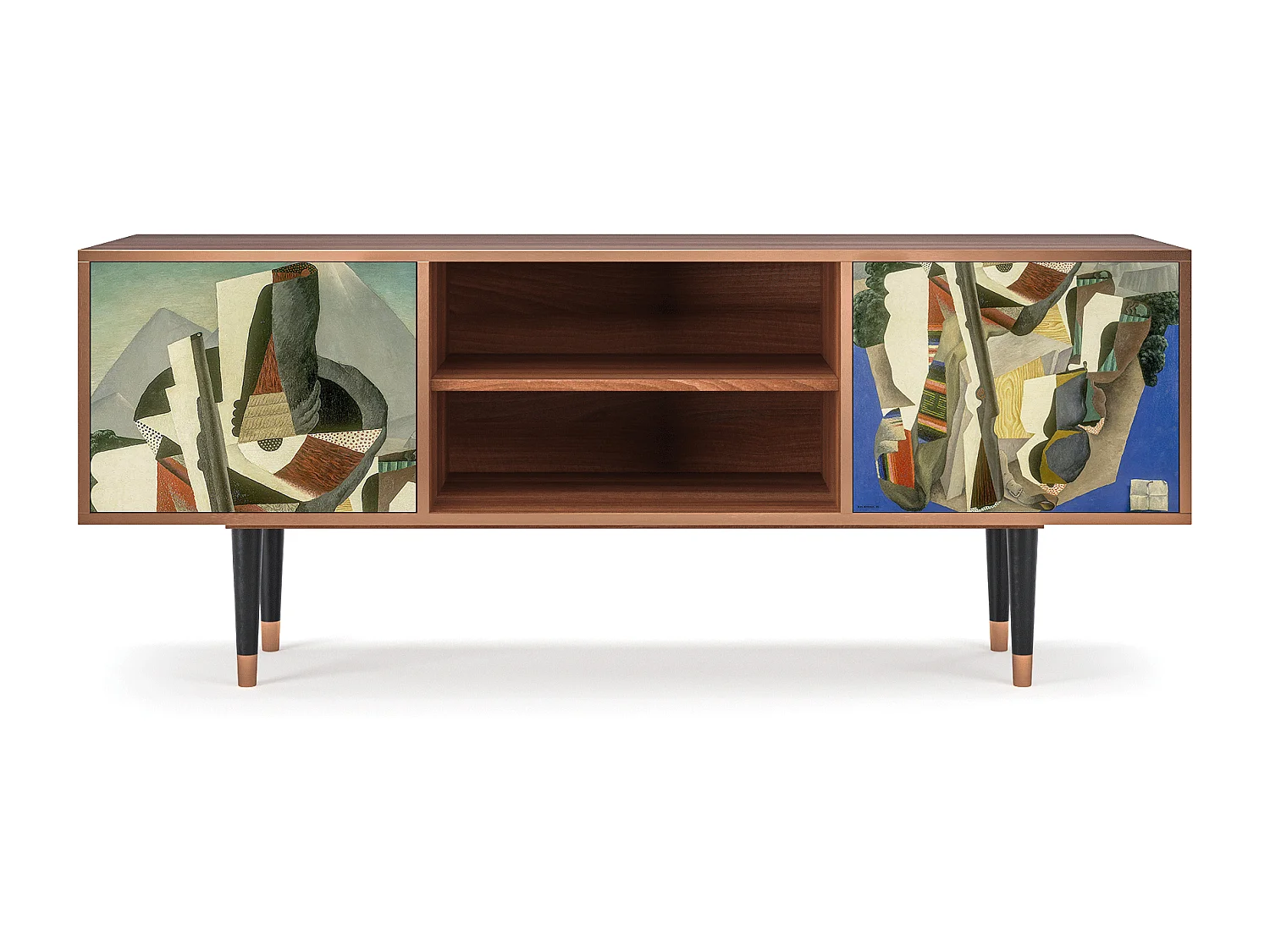 Szafka RTV - 170х69х48 cm - T2 - The Cubist Paintings , Orzech