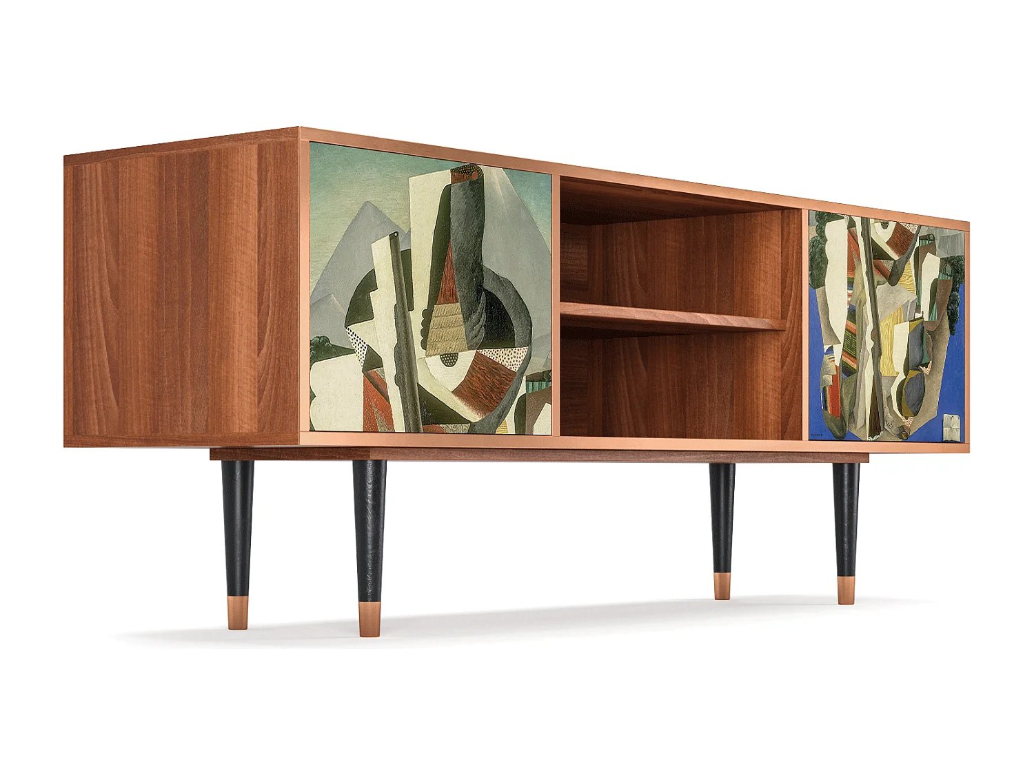 Szafka RTV - 170х69х48 cm - T2 - The Cubist Paintings , Orzech