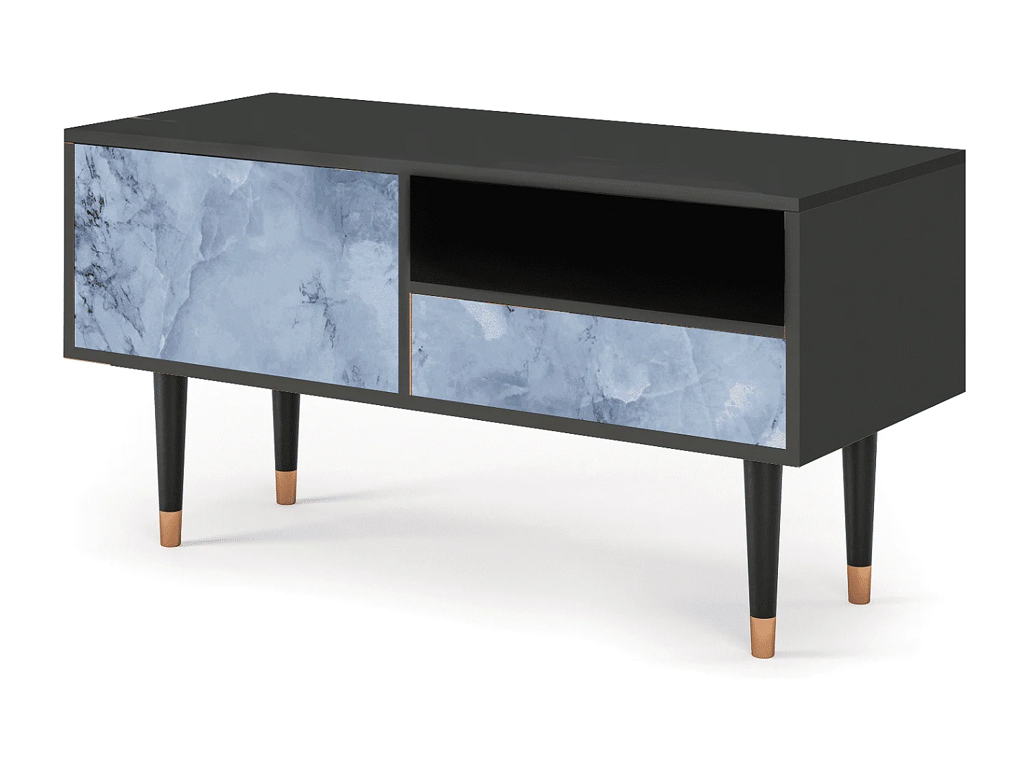 Meuble TV - 115х59х48 cm - T3 - Feather Ice, Anthracite