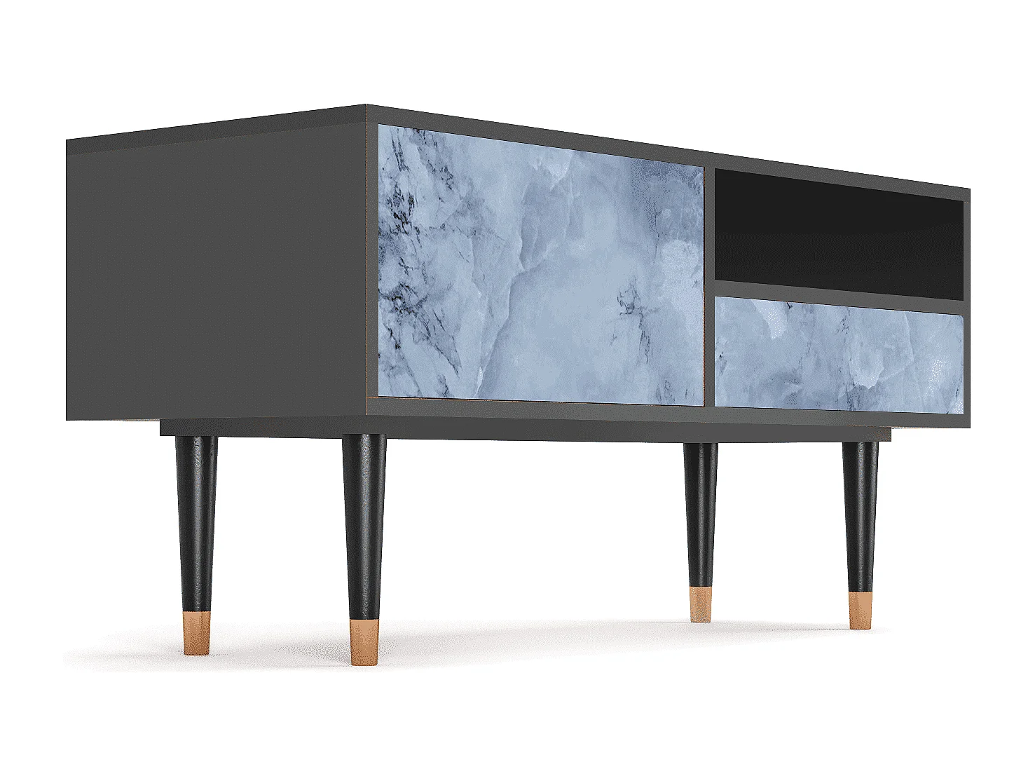 Meuble TV - 115х59х48 cm - T3 - Feather Ice, Anthracite