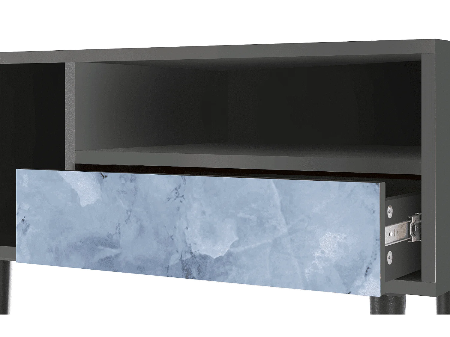 TV-meubel - 115х59х48 cm - T3 - Feather Ice, Antraciet