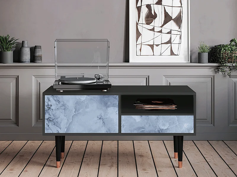 Szafka RTV - 115х59х48 cm - T3 - Feather Ice, Antracyt