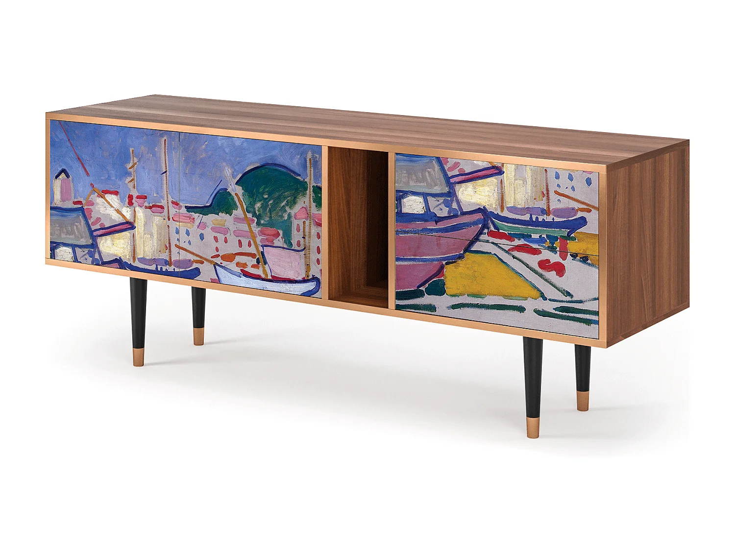 TV-Möbel - 170х69х48 cm - T1 - The Port of Collioure , Walnuss