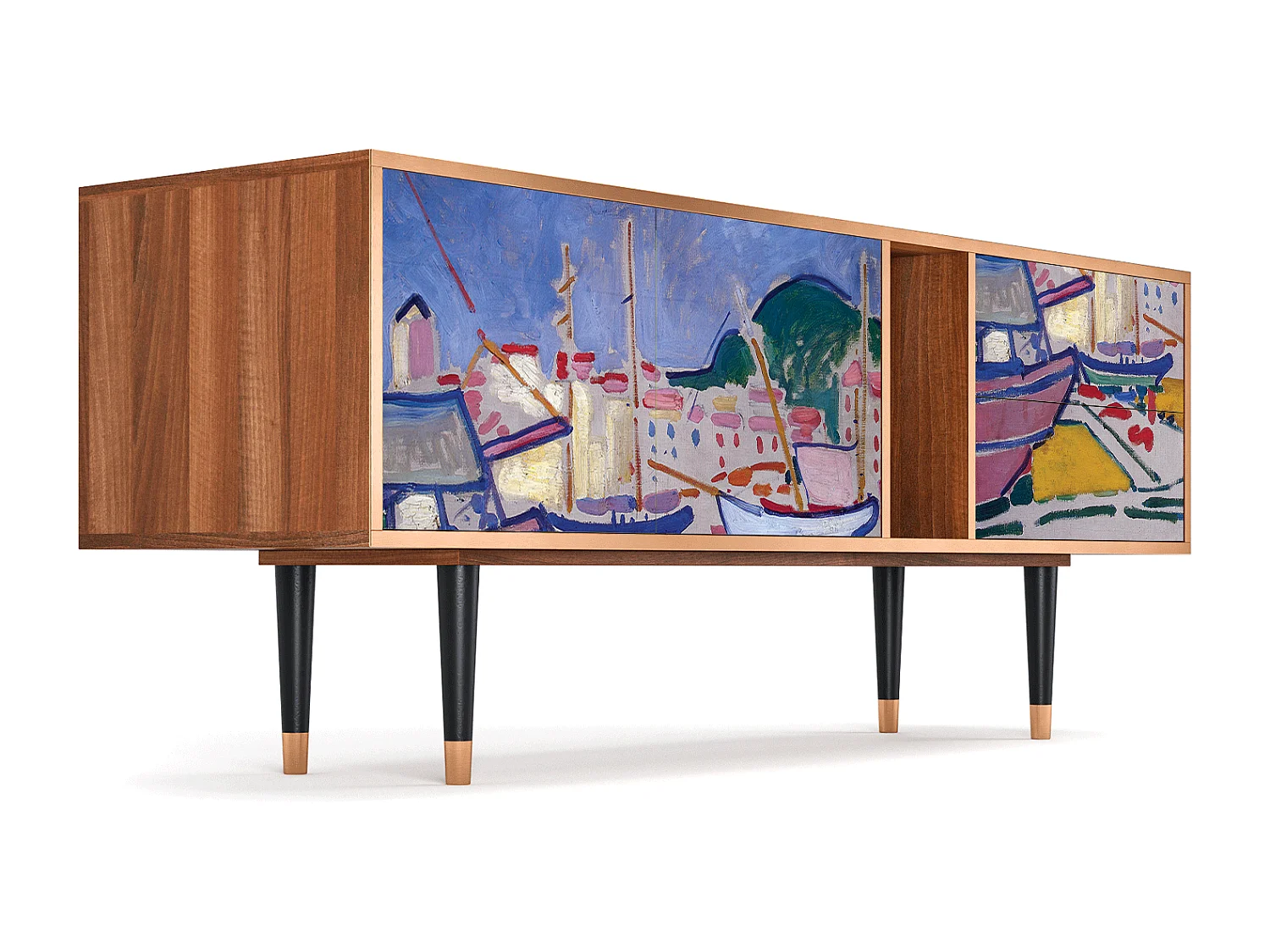 TV-Möbel - 170х69х48 cm - T1 - The Port of Collioure , Walnuss