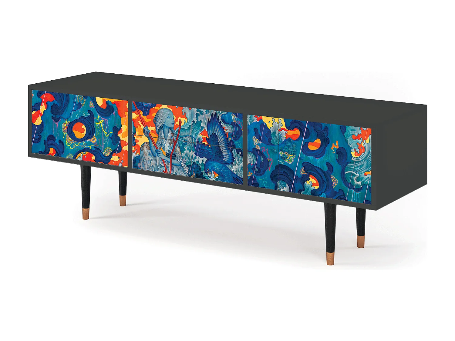 Mueble de TV - 170х59х48 cm - T4 - The Girl - James Jean, Antracita