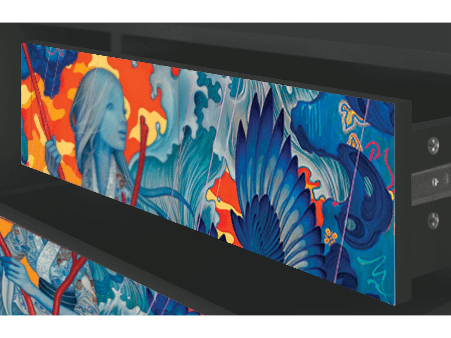 Meuble TV - 170х59х48 cm - T4 - The Girl - James Jean, Anthracite