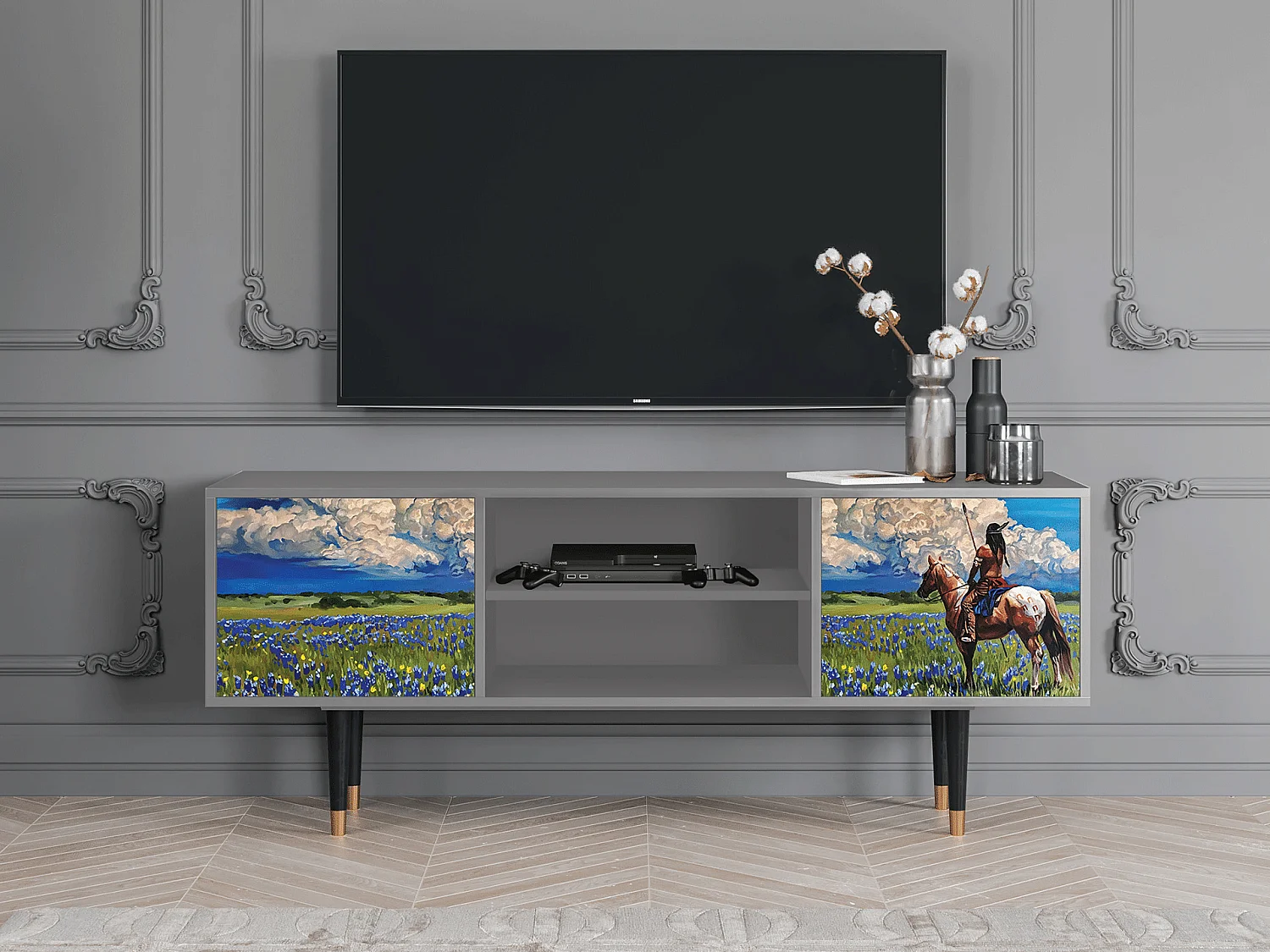 Meuble TV - 170х69х48 cm - T2 - Thunderheads by Dean, Gris