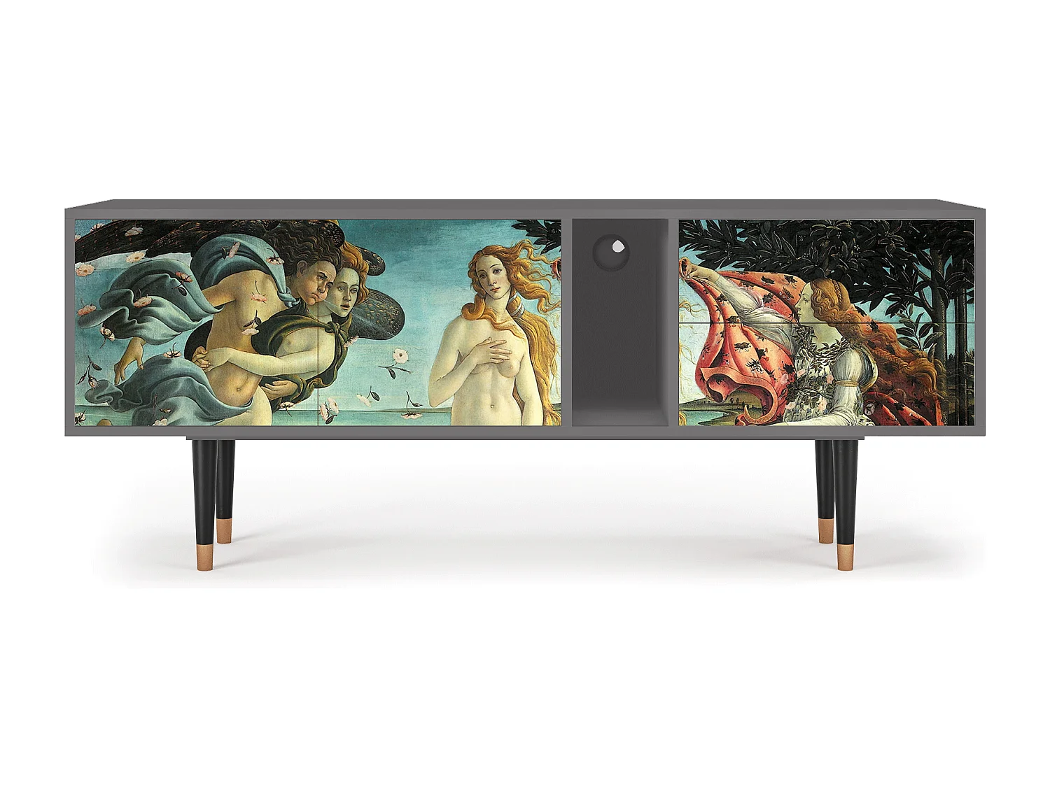 Szafka RTV - 170х69х48 cm - T1 - The Birth of Venus, Szary