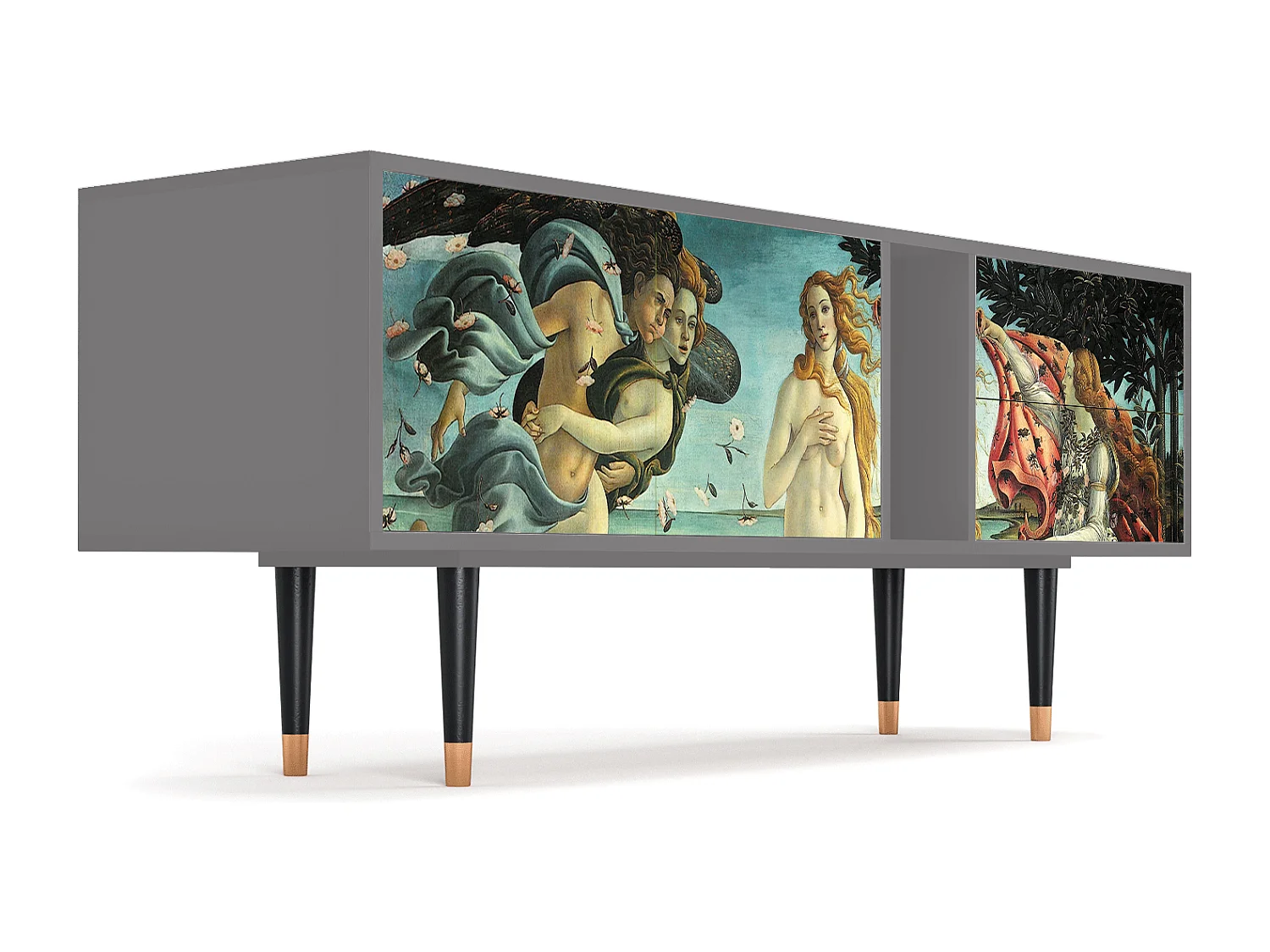 Szafka RTV - 170х69х48 cm - T1 - The Birth of Venus, Szary