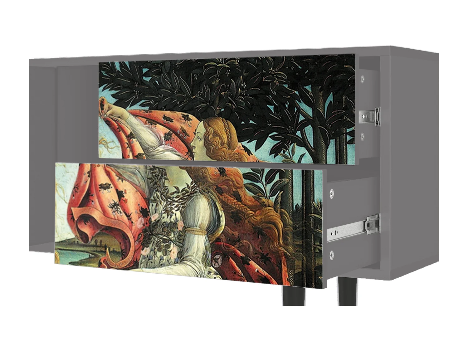 Szafka RTV - 170х69х48 cm - T1 - The Birth of Venus, Szary