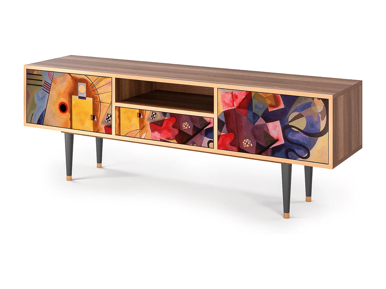 Meuble TV - 170х59х41 cm - T6 - Modern Art, Noyer