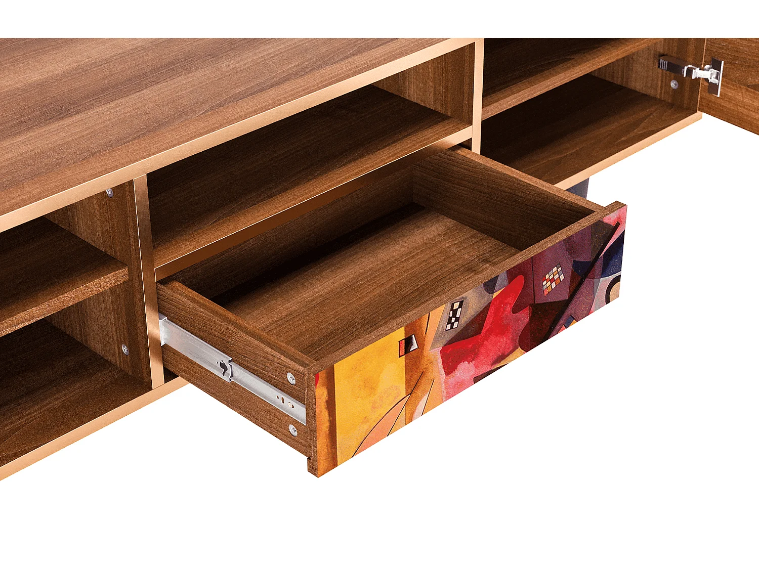 Meuble TV - 170х59х41 cm - T6 - Modern Art, Noyer