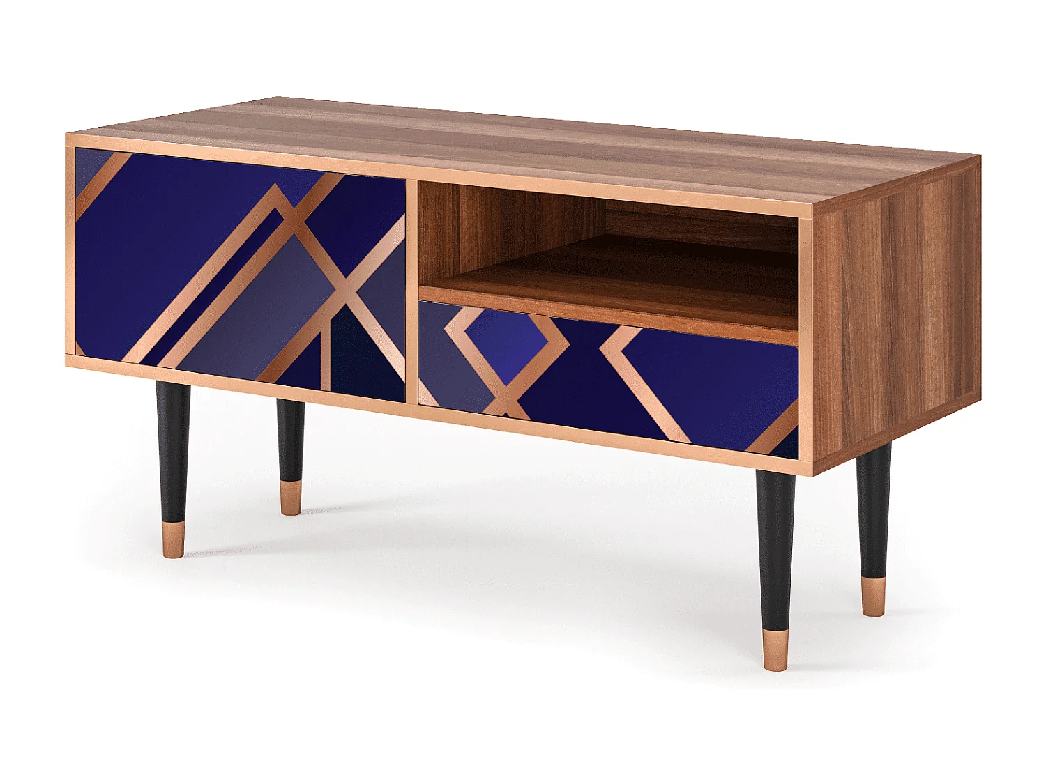 TV-Möbel - 115х59х48 cm - T3 - Aquamarine Getsby, Walnuss