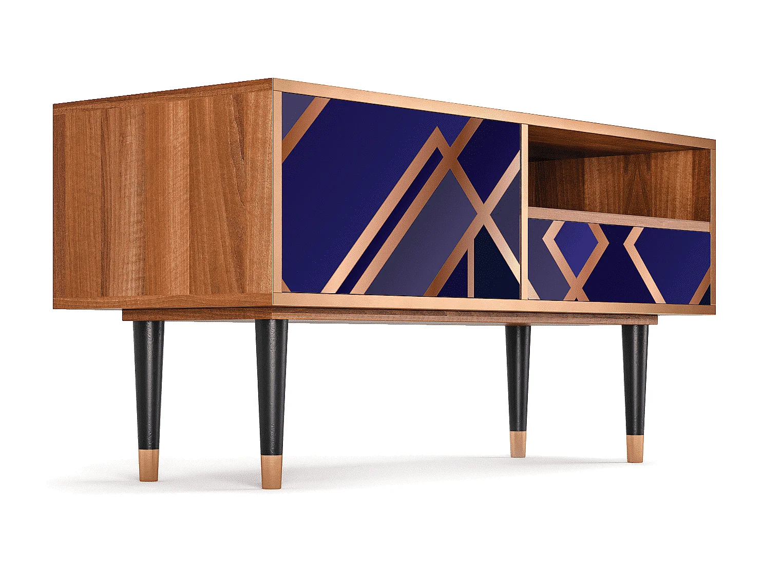 TV-Möbel - 115х59х48 cm - T3 - Aquamarine Getsby, Walnuss