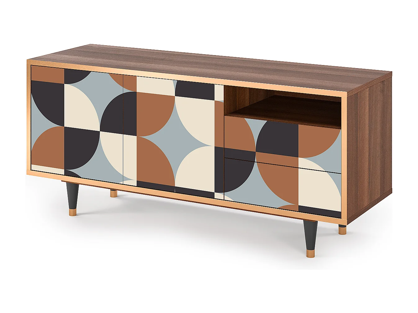 Mueble de TV - 125х56х41 cm - T7 - Brown Sensation, Nogal