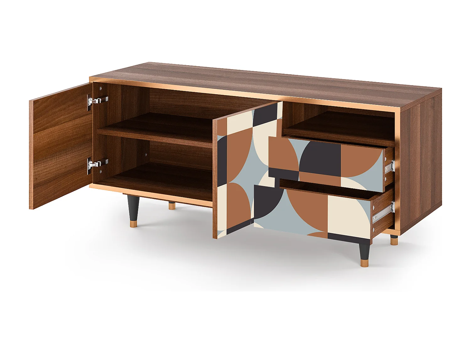 Mueble de TV - 125х56х41 cm - T7 - Brown Sensation, Nogal