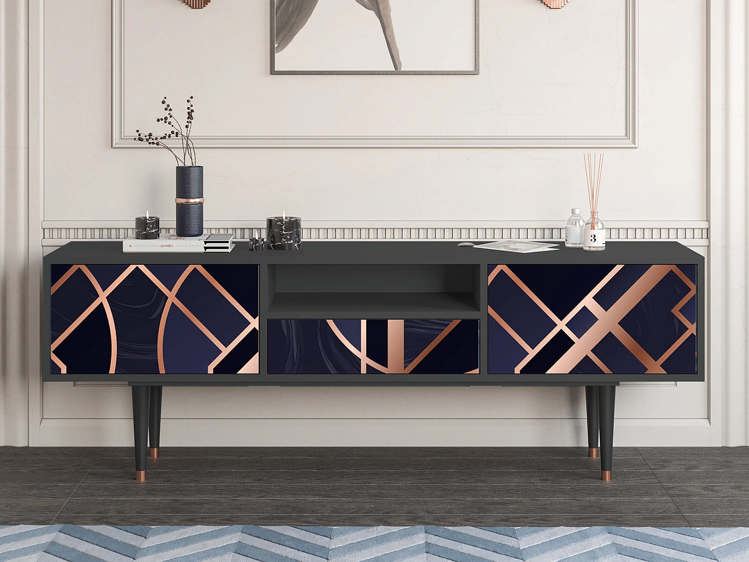 TV-Möbel - 170х59х41 cm - T6 - Purple Temple, Anthrazit