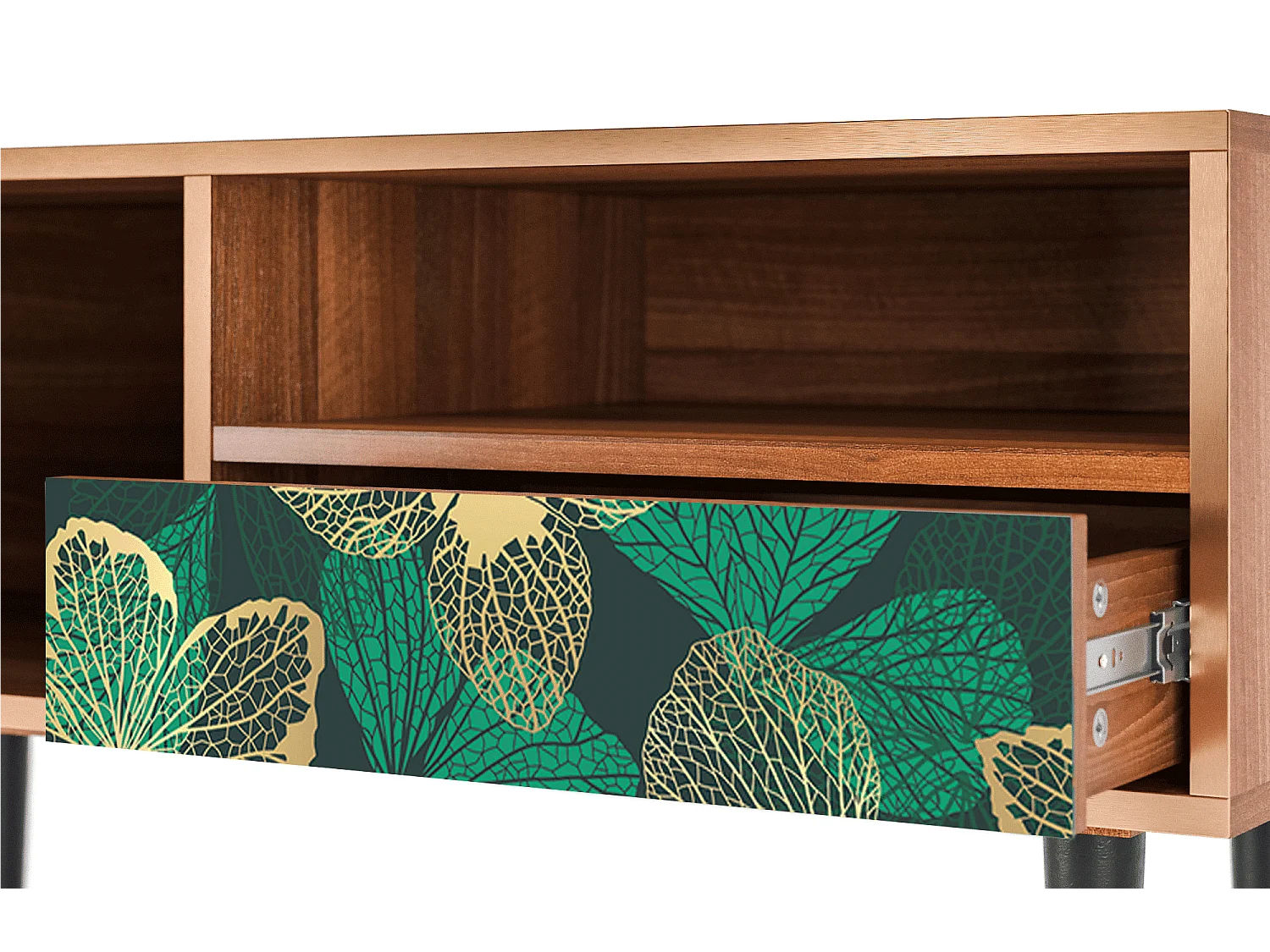 Mobile TV - 115х59х48 cm - T3 - Green Flower, Noce