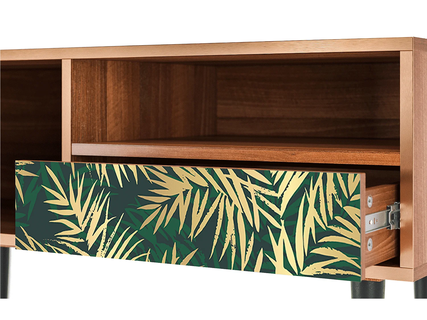 Meuble TV - 115х59х48 cm - T3 - Sunny Palm Tree, Noyer