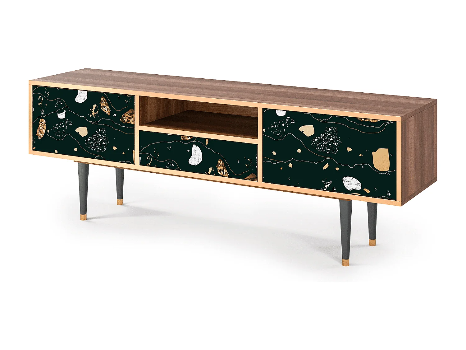 Meuble TV - 170х59х41 cm - T6 - Space Rocks, Noyer