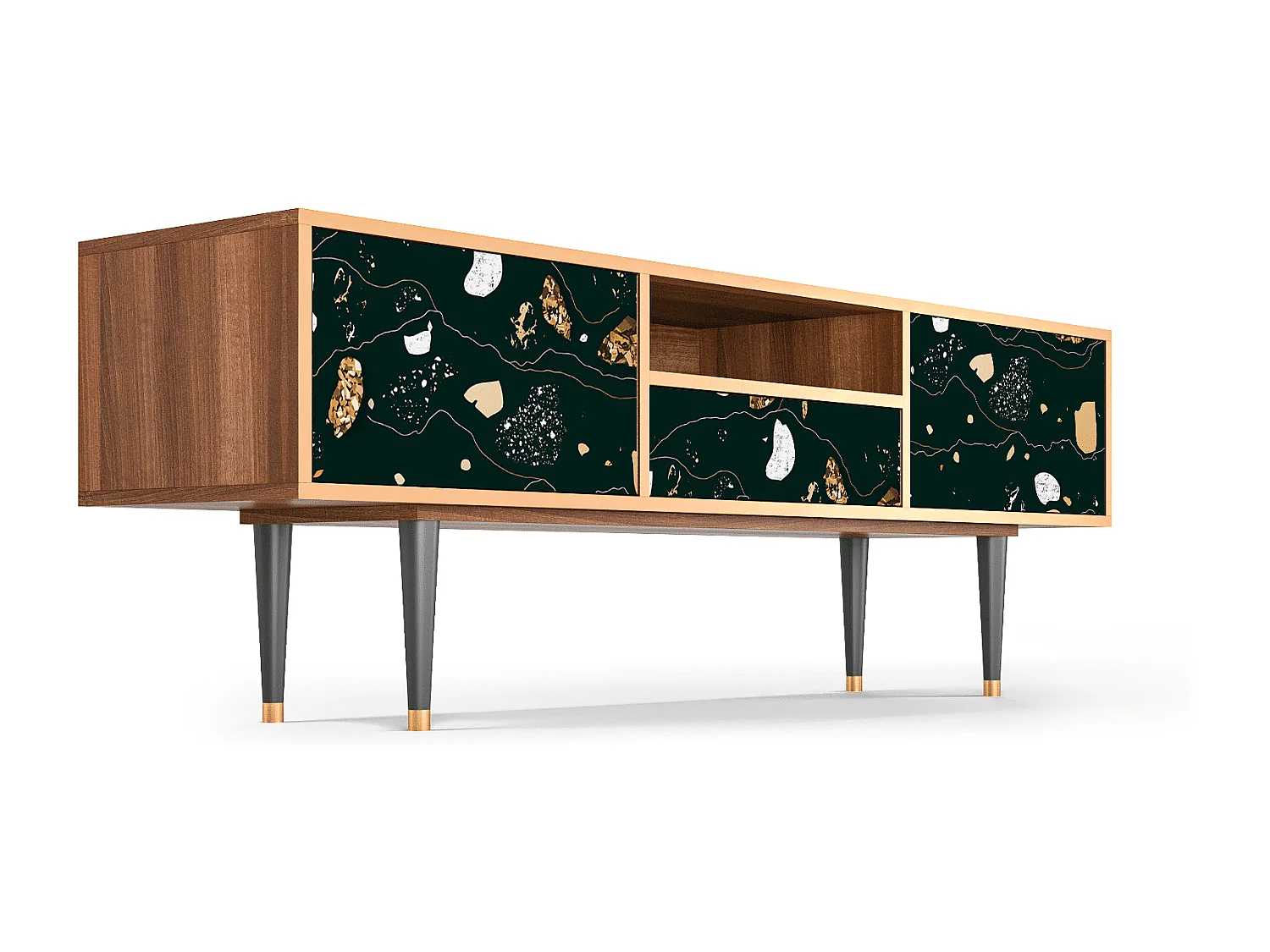 Meuble TV - 170х59х41 cm - T6 - Space Rocks, Noyer