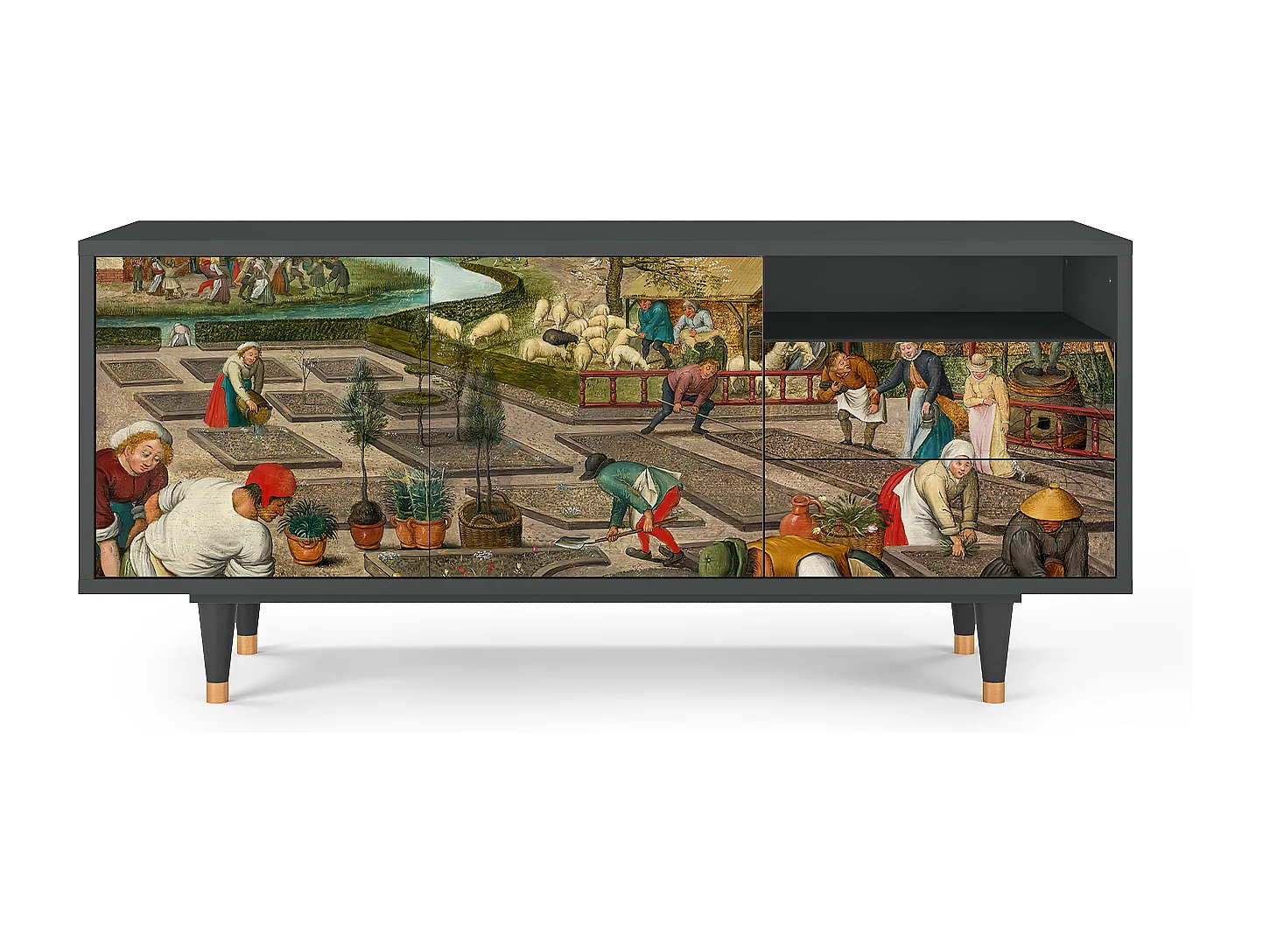 TV-Möbel - 125х56х41 cm - T7 - The Younger - Spring, Anthrazit