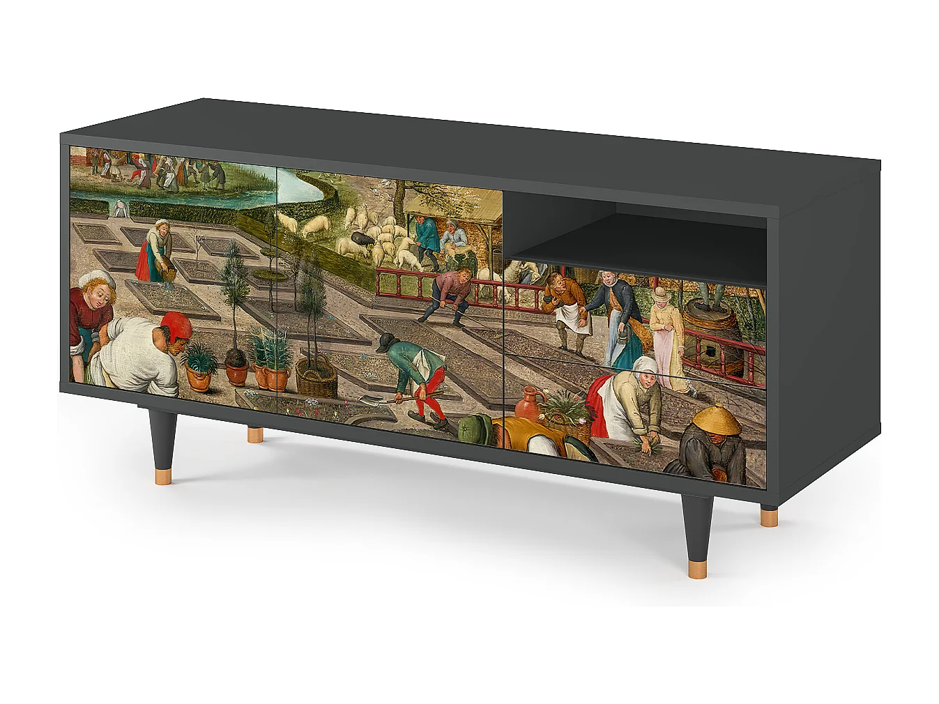 TV-Möbel - 125х56х41 cm - T7 - The Younger - Spring, Anthrazit