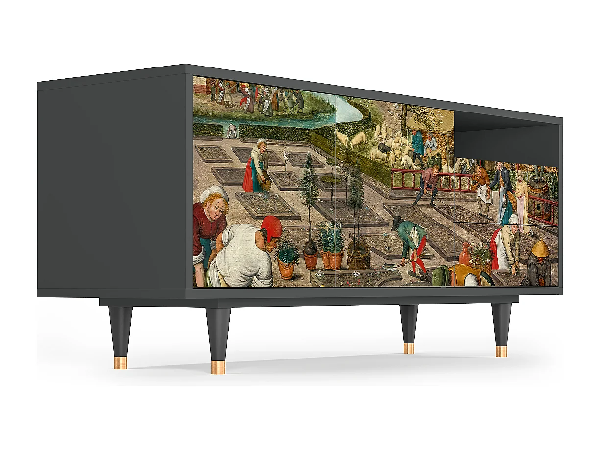 TV-Möbel - 125х56х41 cm - T7 - The Younger - Spring, Anthrazit