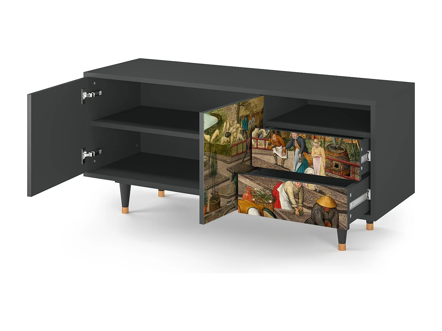 TV-Möbel - 125х56х41 cm - T7 - The Younger - Spring, Anthrazit