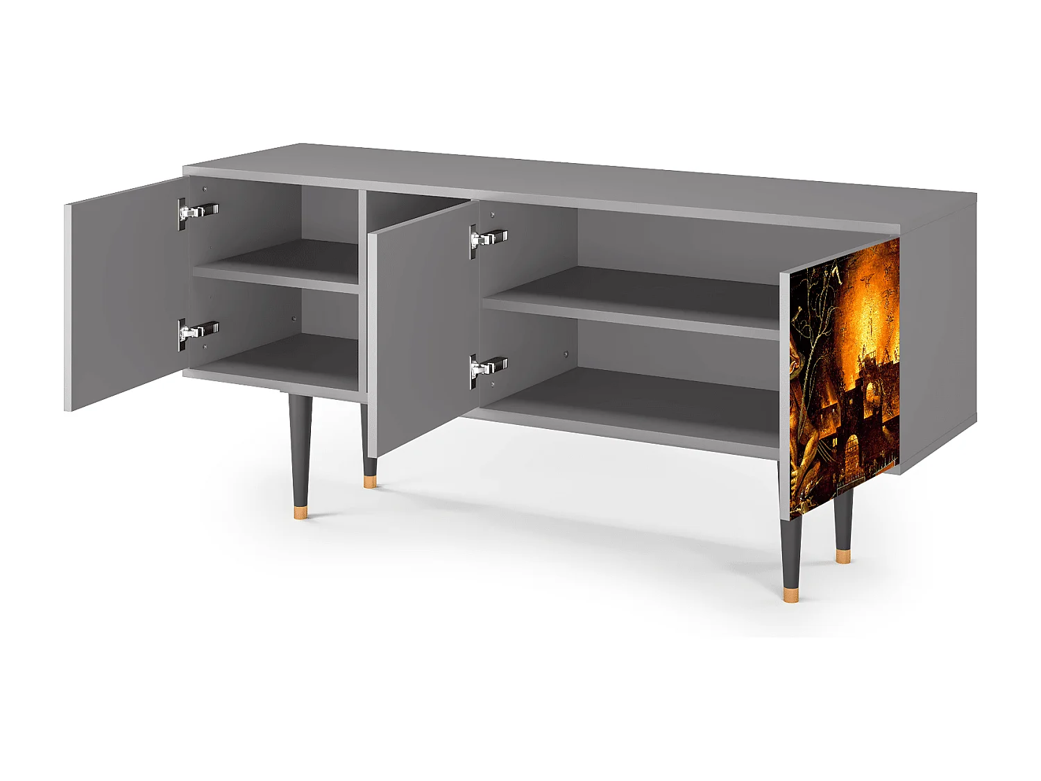 Meuble TV - 150х69х41 cm - T5 - Christ in Limbo, Gris