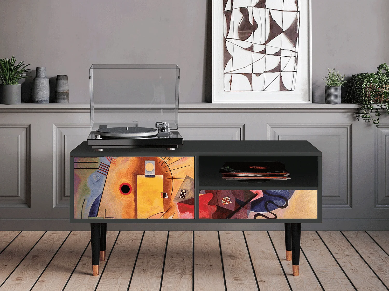 Meuble TV - 115х59х48 cm - T3 - Modern Art, Anthracite