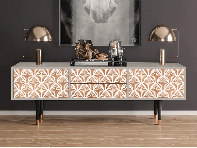 Szafka RTV - 170х59х48 cm - T4 - Pastel Sunrise, Piaskowy