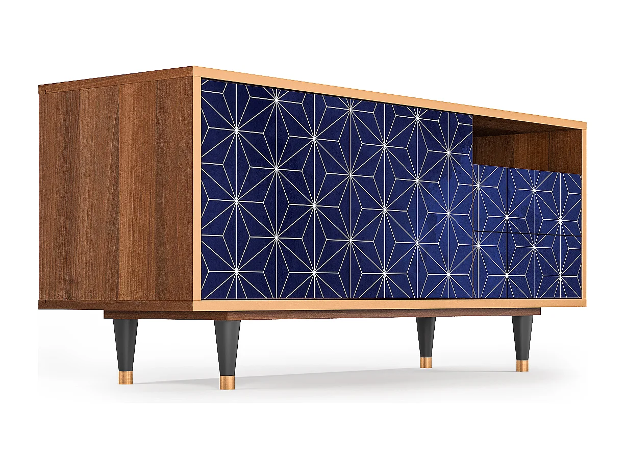 Meuble TV - 125х56х41 cm - T7 - Milky Way, Noyer