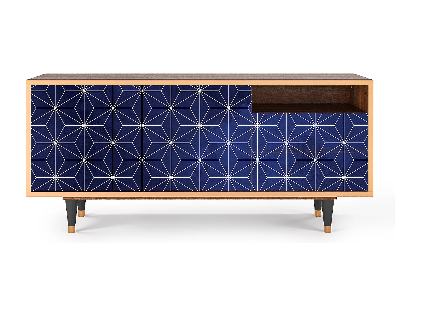 TV-meubel - 125х56х41 cm - T7 - Milky Way, Walnoot