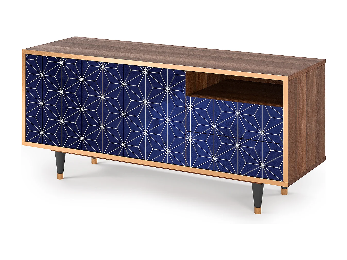 TV-meubel - 125х56х41 cm - T7 - Milky Way, Walnoot