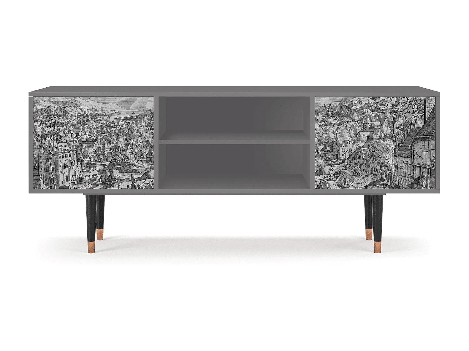 Mobile TV - 170х69х48 cm - T2 - Bird Dropping, Grigio