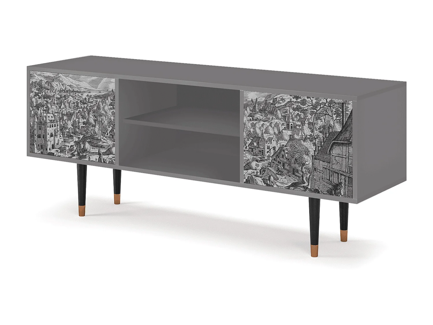 Mobile TV - 170х69х48 cm - T2 - Bird Dropping, Grigio