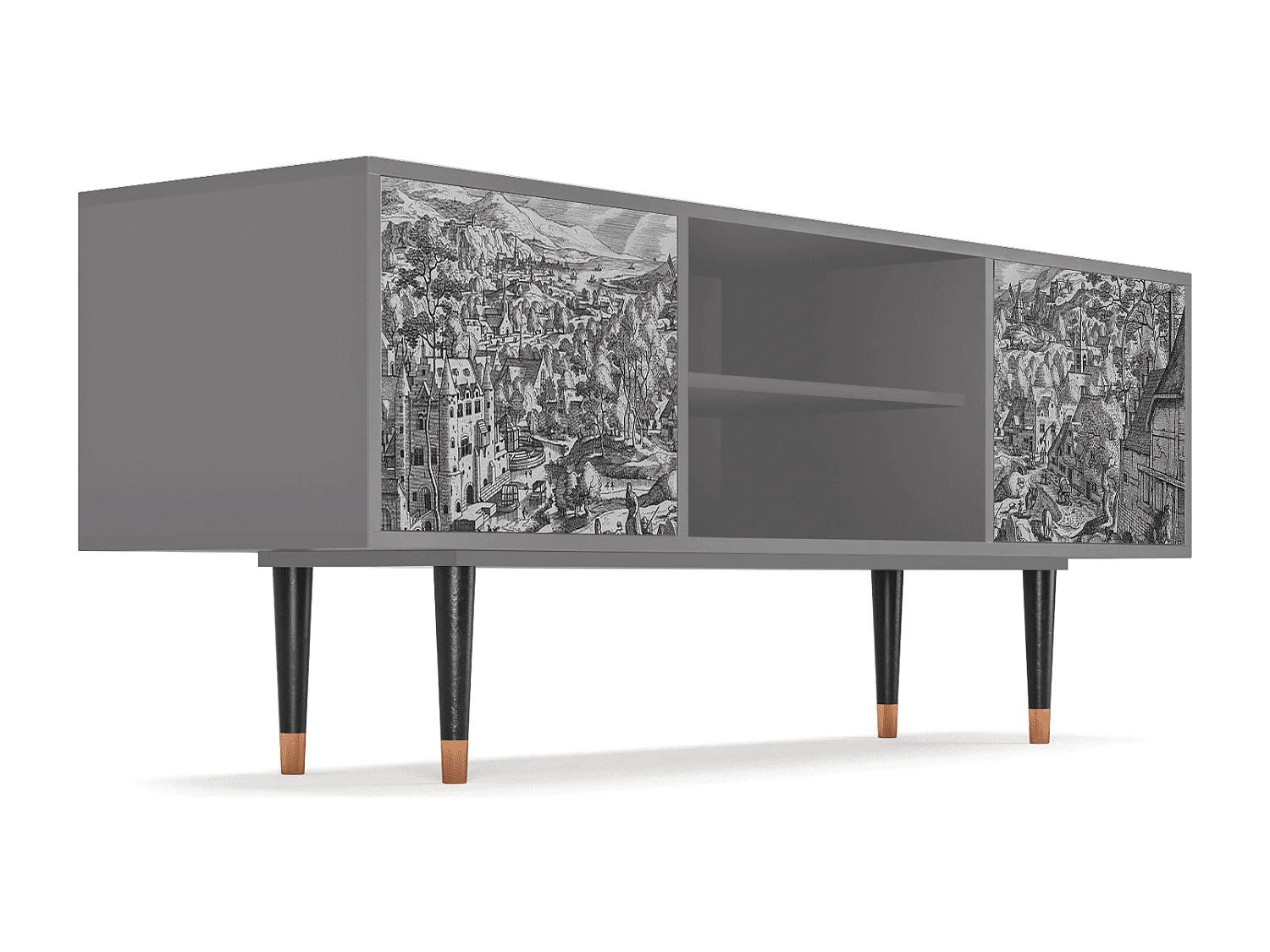 Mobile TV - 170х69х48 cm - T2 - Bird Dropping, Grigio