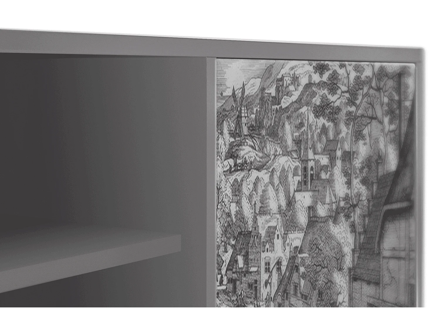 Mobile TV - 170х69х48 cm - T2 - Bird Dropping, Grigio