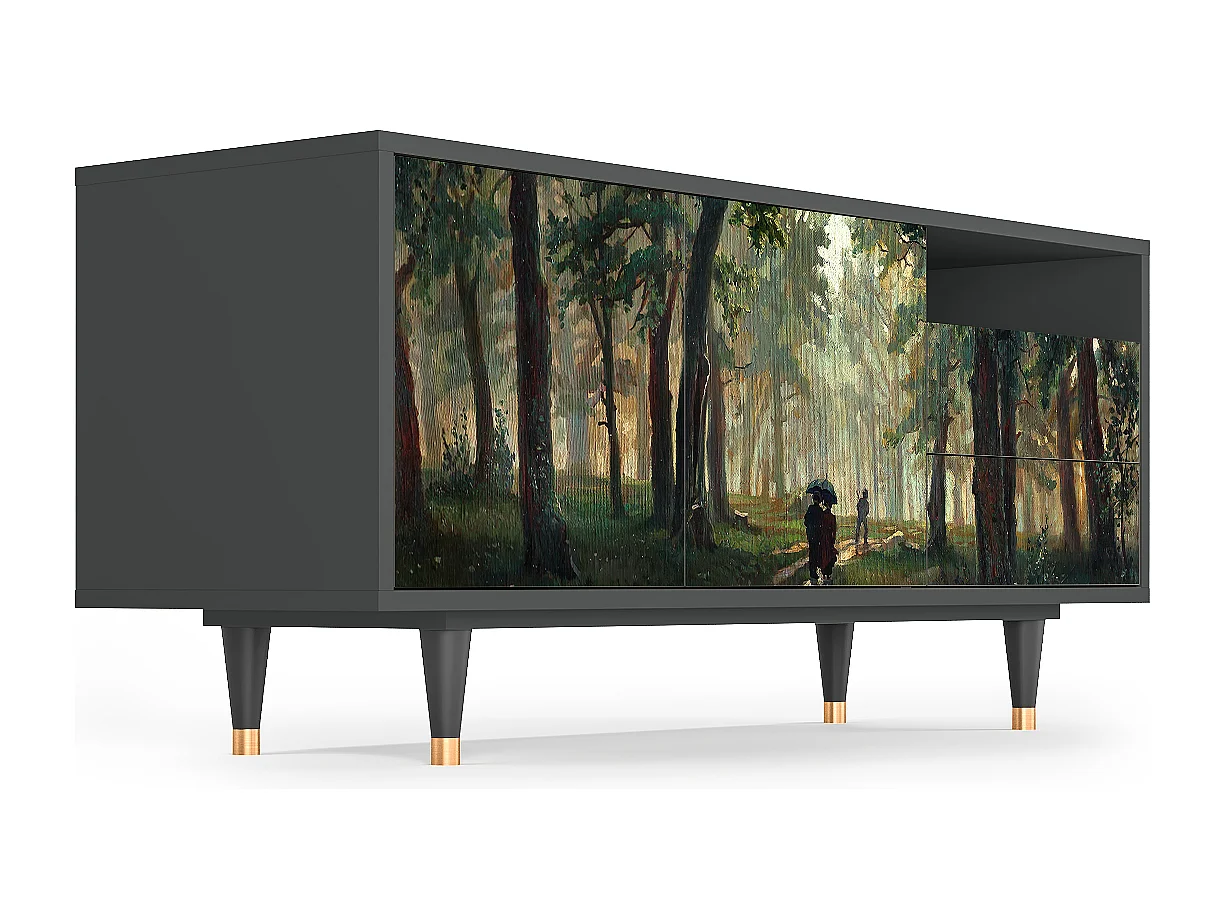 TV-Möbel - 125х56х41 cm - T7 -  Rain in the Oak Forest, Anthrazit