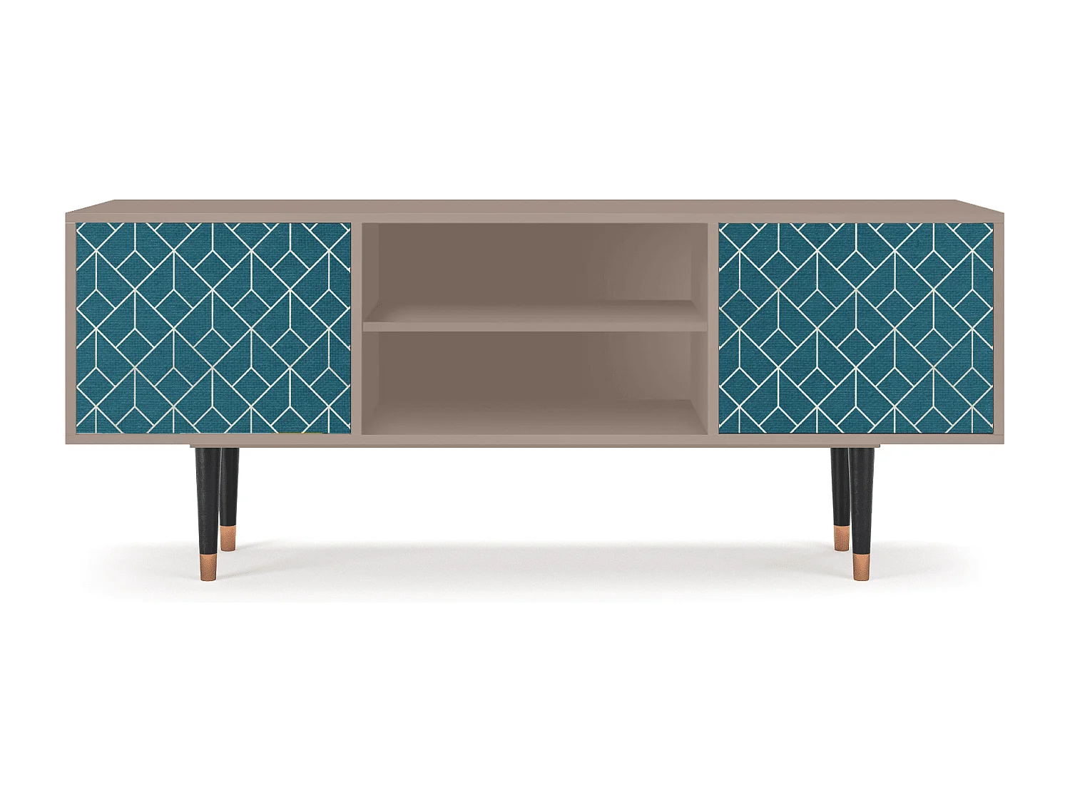 Mobile TV - 170х69х48 cm - T2 - Turquoise Geometry, Latte