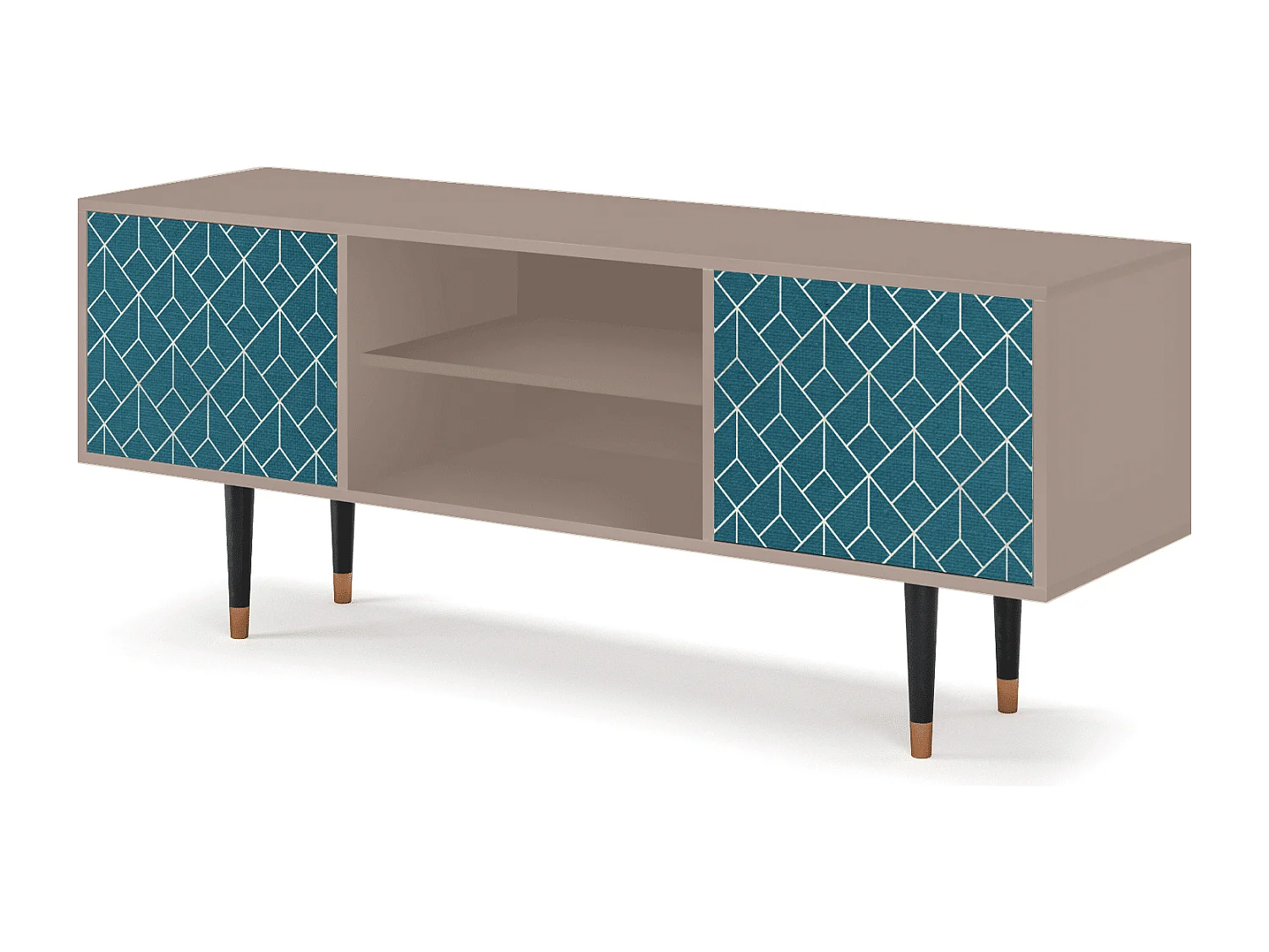 Mobile TV - 170х69х48 cm - T2 - Turquoise Geometry, Latte