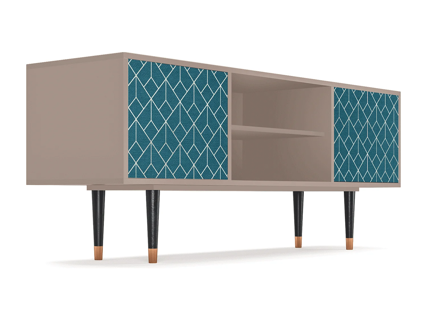 Mobile TV - 170х69х48 cm - T2 - Turquoise Geometry, Latte